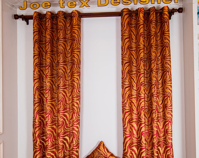 Egyptian Handmade panels- Multicolor Soft Silk Velvet panels & Matching pillow covers / each panel 50 inches x 98 height