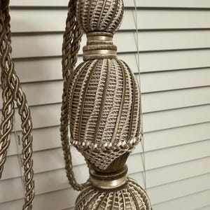 Large tassels/ white Gold/ Light bronze with white Curtains Tieback/ Egyptian handmade /curtains tassels /Sold by each