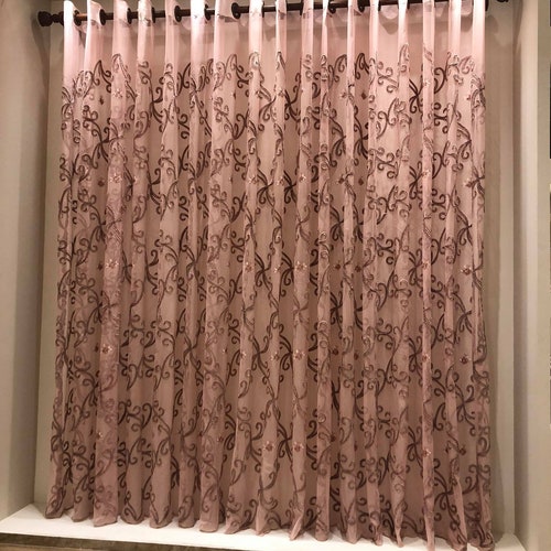 Egyptian handmade grommets tulle curtains with shops Embroidery velvets designs.
