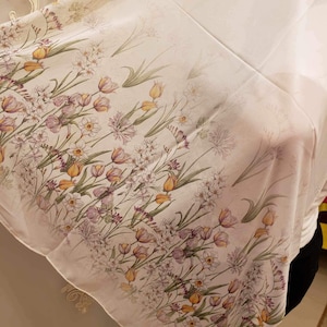 Floral Egyptian Scarf - shiffon flower scarf