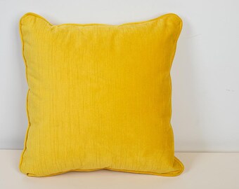 Pair of Yellow Soft Velvet Pillow cover 16 Inches x  15 Inches