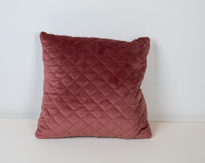 Pair of Soft Velvet pillow cover 15 Inches x  15 Inches / Old Rose