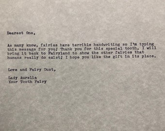 Custom Tooth Fairy Letter!