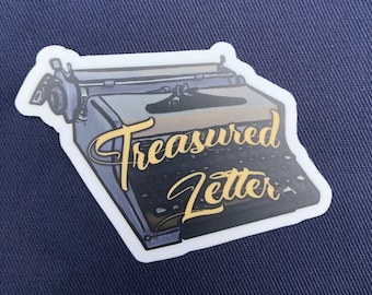 Typewriter Vinyl Sticker - Treasured Letter