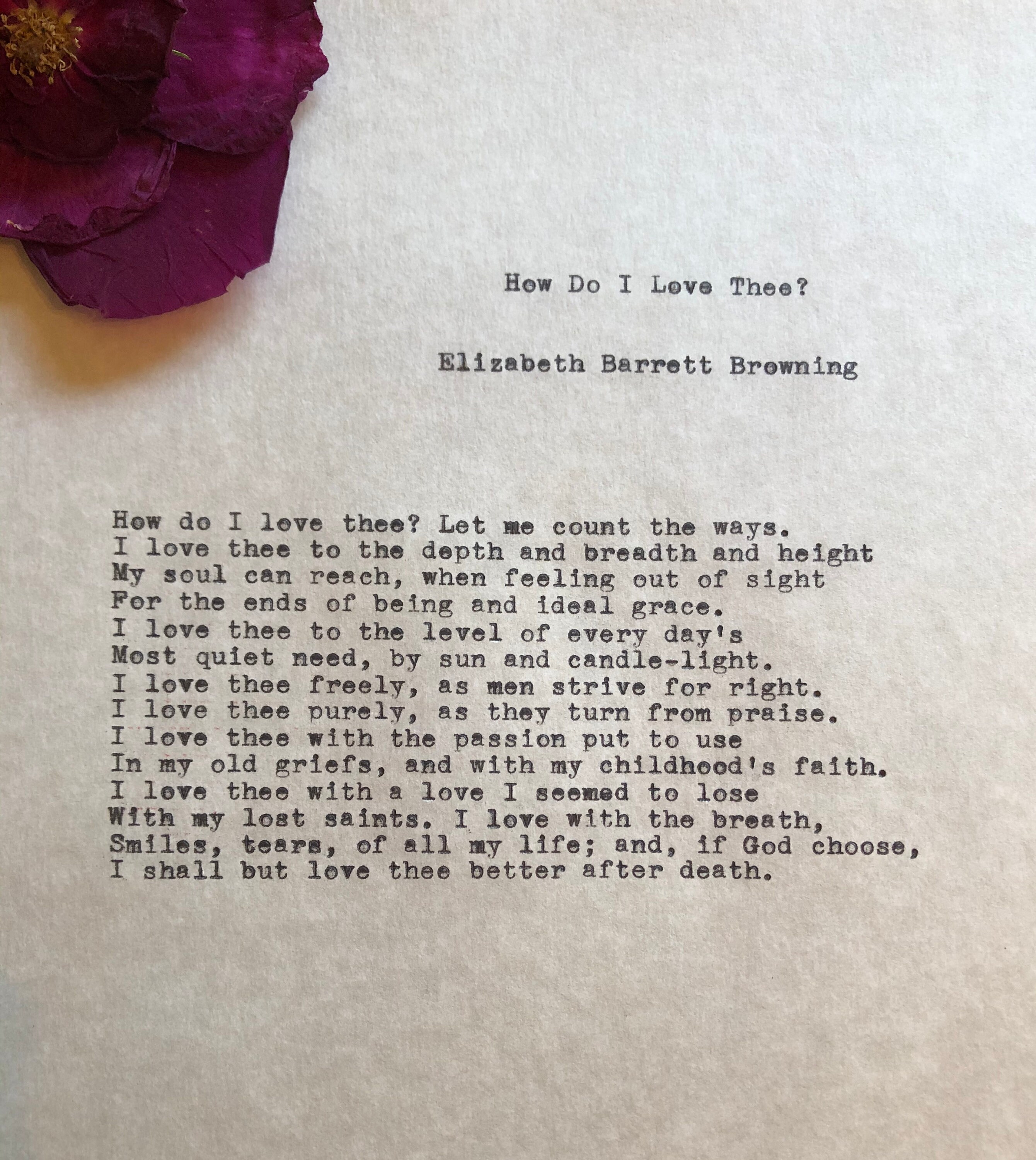 How Do I Love Thee Poem Etsy