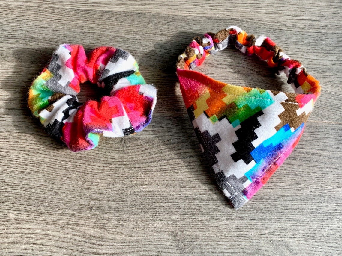 dog bandana and scrunchie set
