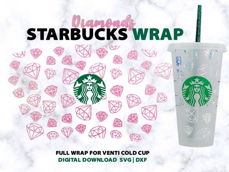 Download Svg Dxf Digital Download Full Wrap Diamond For Starbucks 24oz Venti Cold Cup Cut File Clip Art Art Collectibles Deshpandefoundationindia Org
