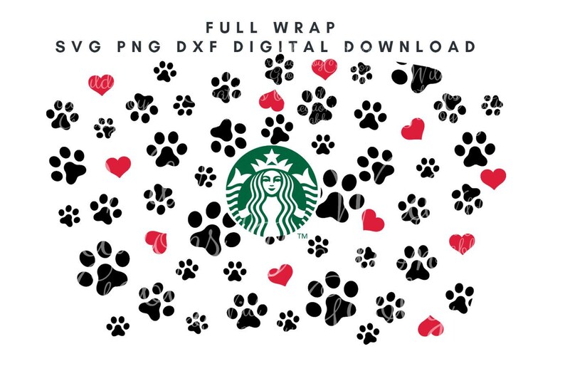 Download Full Wrap Paw Print For Starbucks 24oz Venti Cold Cup Svg Dxf Digital Download Clip Art Art Collectibles Delage Com Br