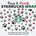 Full Wrap Paw Print for Starbucks 24oz Venti Cold Cup | Svg Dxf Digital Download 