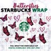 Butterflies & Hearts Full Wrap For Starbucks Venti 24 oz Reusable Cold Cup | Cut File | Svg DXF  Digital Download file 