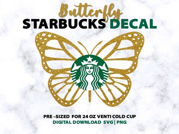 Starbucks Butterfly Svg Png for DIY Projects Cut File | Etsy