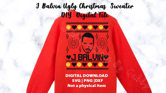 J Balvinugly Christmas Sweater SVG J 