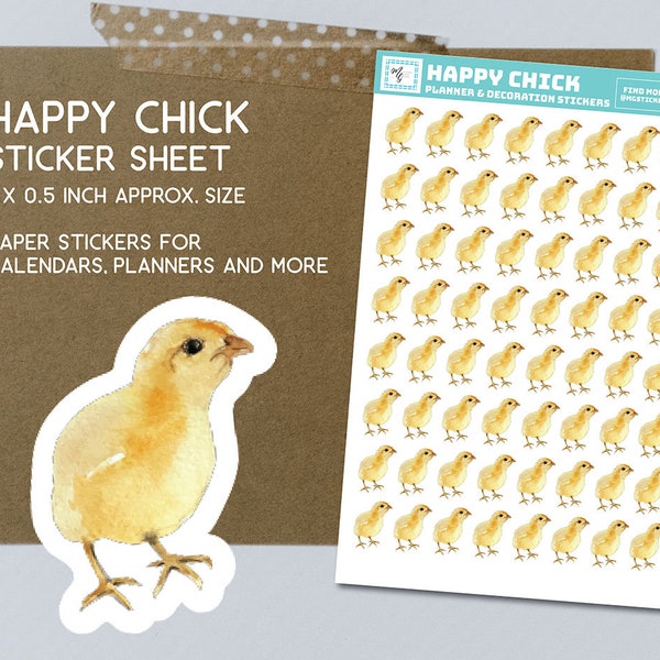 Chick Stickers, happy chicks, bullet journal, hen, farm animal, farming, farm life, scrapbook, farm animals, cottage core, stationary,