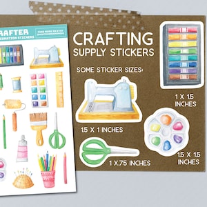 Bastelbedarf Aufkleber, Bastelbedarf, Basteln, Basteln, stricken, nähen, nähen, bemalen, bujo, Basteln, Knopf, Schere, sortierte Aufkleber, bujo, Planer