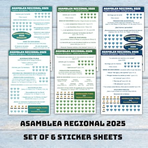 Adesivi del programma regionale Asamblea 2025, adesivi per i titoli dei discorsi, cancelleria JW, regalo, assemblea, spagnolo, presa di appunti, set, Adoración Pura