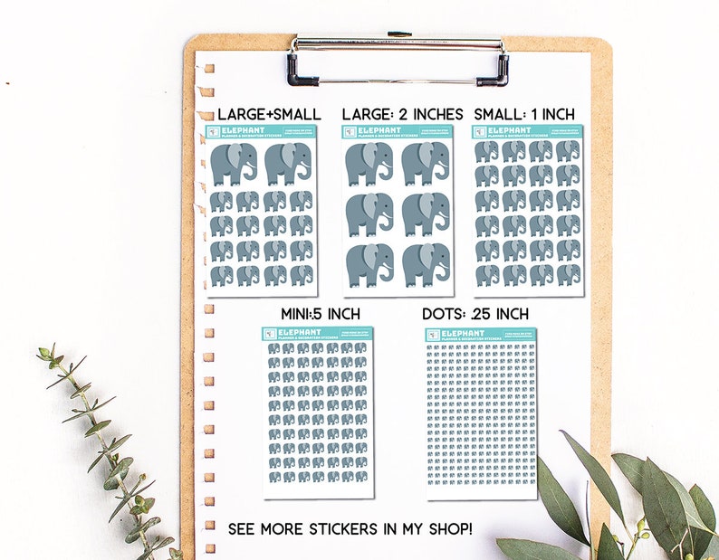 Elephant Stickers Bullet Journal Planner Stickers Animal Etsy