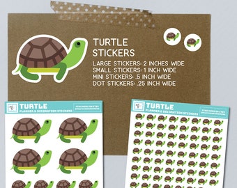 Turtle stickers, turtle, paper stickers, mini, large, dots, small, one inch, animal, stickers, journal, notebook, stationary, cute, planner