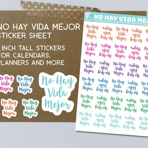 No hay Vida Mejor sticker sheet, paper matte stickers for theocratic planner, spiritual routine, planning, calendar, stationary