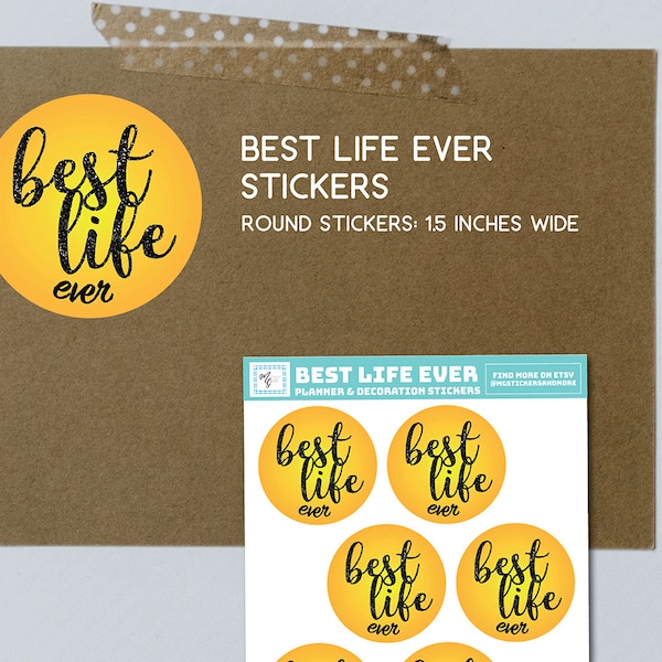 Best Life Ever Stickers, Best Life Ever Happy Yellow Stickers, JW Stickers, Pioneer Stickers, JW Life Stickers