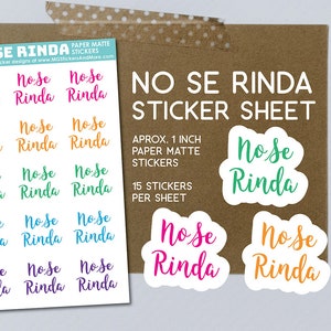 Adesivos espanhóis No Se Rinda para cartões, notas, planejadores, calendários, lembrete espiritual, adesivos da Bíblia, adesivos de oração, motivacionais