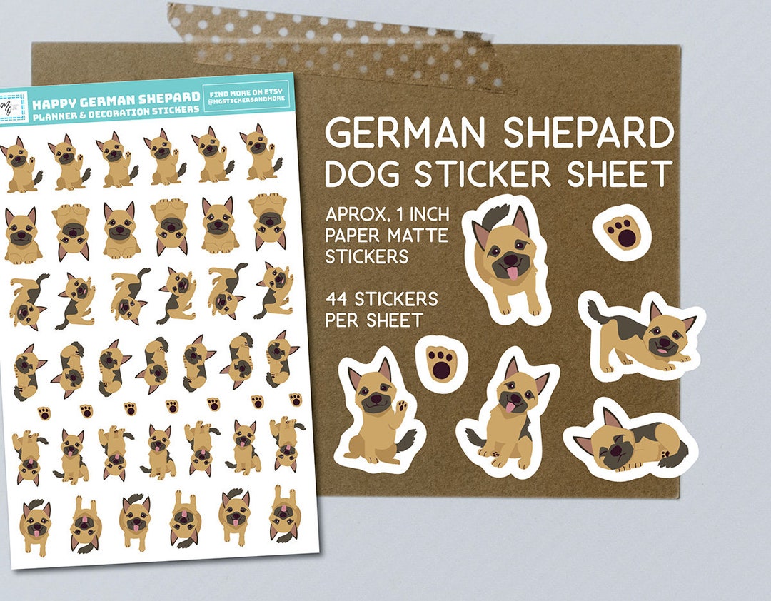 German Shepard Cartoon Stickers, Dog, German Shepard Sticker ...