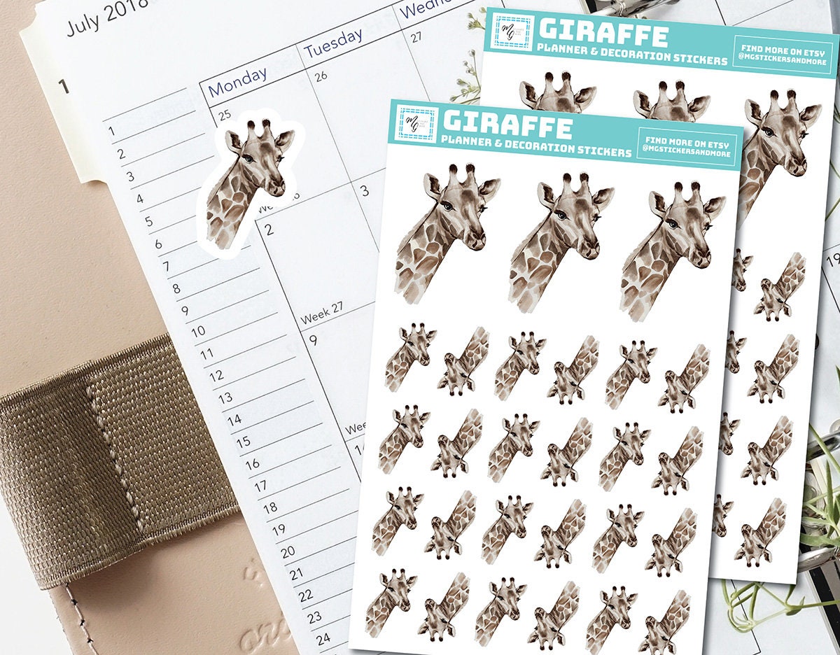 Giraffe Sticker Sheet Paper Matte Stickers Giraffes - Etsy