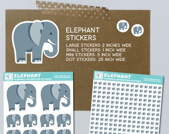 Elephant Calf Paper Stickers 1 sheet ST308 Elephant Calf Paper Stickers 1 sheet ST308