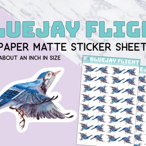 Feuille d’autocollants de vol Bluejay, oiseau bleu, nid, maison, automne, hiver, gris, cœur, mignon, décor, pour la fabrication de cartes, stationnaire, observation des oiseaux, geai