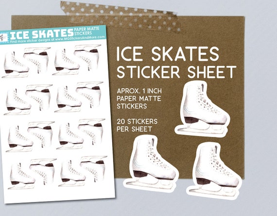 Ice Skating Stickers, Skate Shoes, Winter, Ice Rink, Stationary