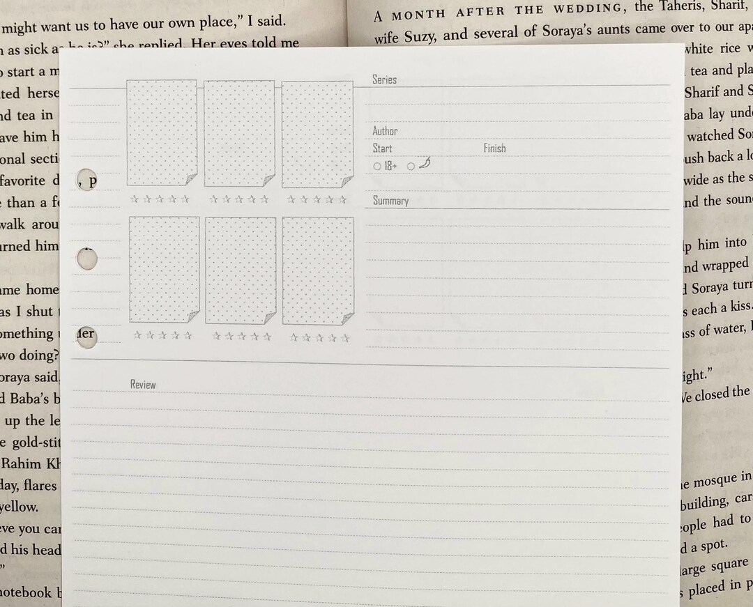 A5 Binder Inserts for Book Series | 1 Review per Page / 2 Reviews per ...