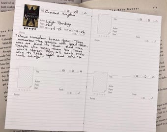 Reading Log | 3 different sizes | 2 reviews per page | coptic bound notebook