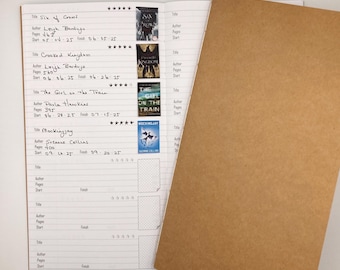 Hand stitched Reading Journal - Travelers Notebook Standard Size (210mmx110mm)