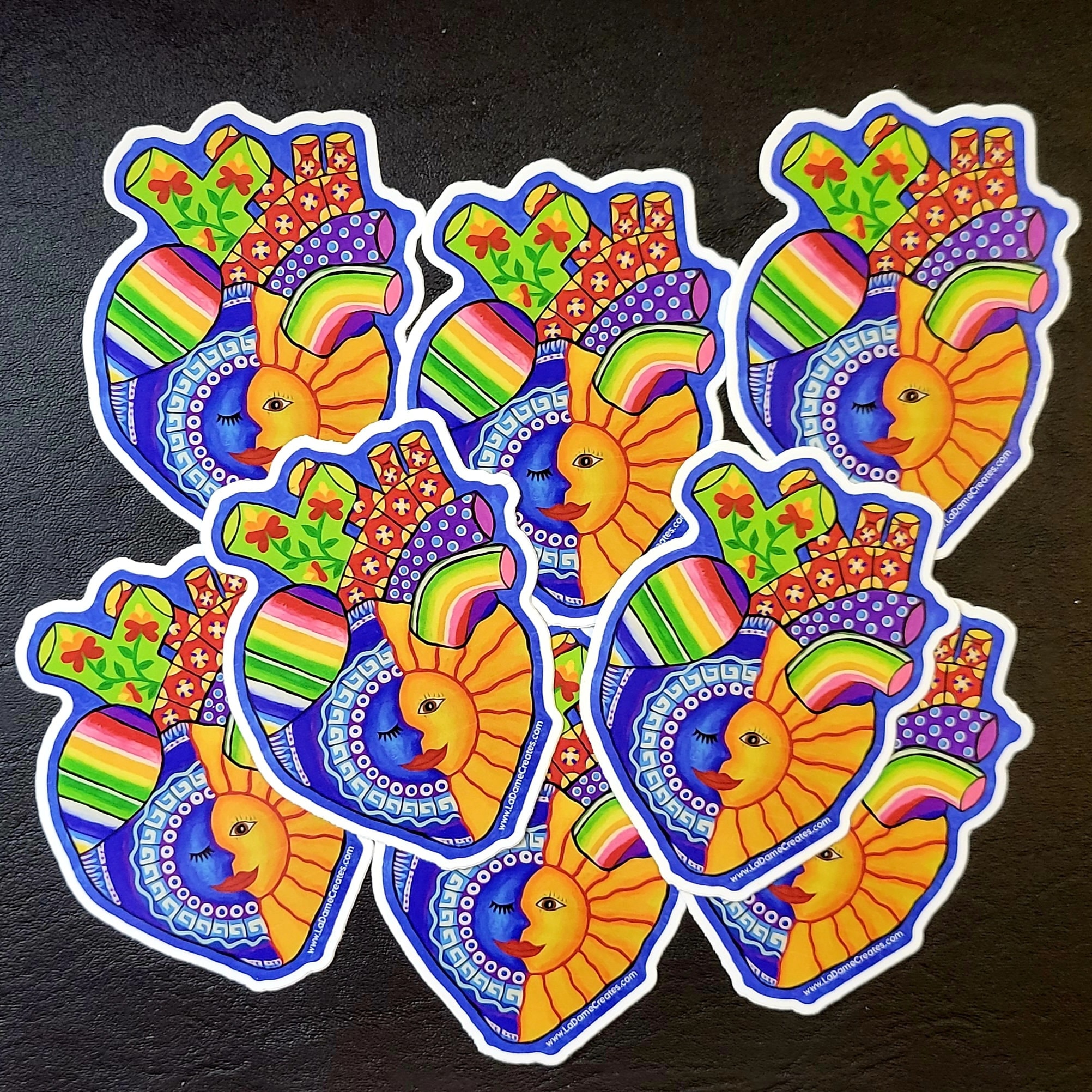 Corazon Heart Sun Moon Decal Sticker - Etsy