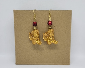 Handmade Gold Cherub-Angel Earrings