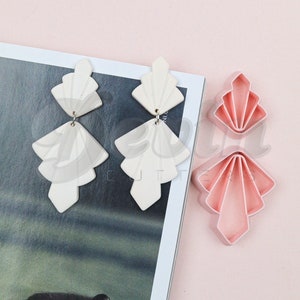 Art deco embossed polymer clay cutters - Polymer clay tools - 3d printed polymer clay cutters