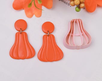 Cute Halloween polymer clay cutters - Long pumpkin polymer clay cutter - fall/autumn 3d printed cutter for earrings
