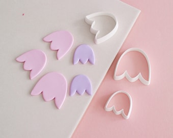 Tulip polymer clay cutters set - Polymer clay tools - 3d printed polymer clay cutters