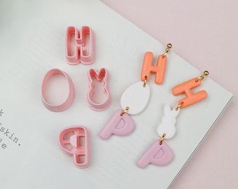 HOP easter cute polymer clay cutter set - Spring cutters - Polymer clay tools - 3d printed polymer clay cutters