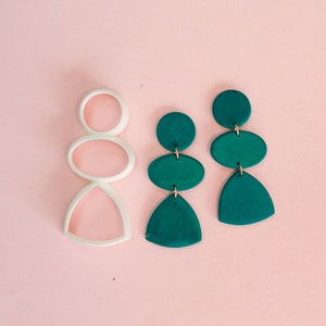 Circle + ellipse + triangle polymer clay cutter - Polymer clay tools - 3d printed polymer clay cutters