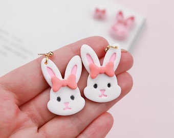 Easter bunny with bow polymer clay cutter set - Spring cutters - Polymer clay tools - 3d printed polymer clay cutters