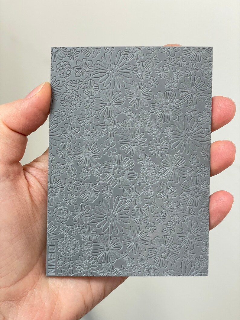 Spring Flowers Polymer Clay Texture Sheet Texture Mat for Etsy