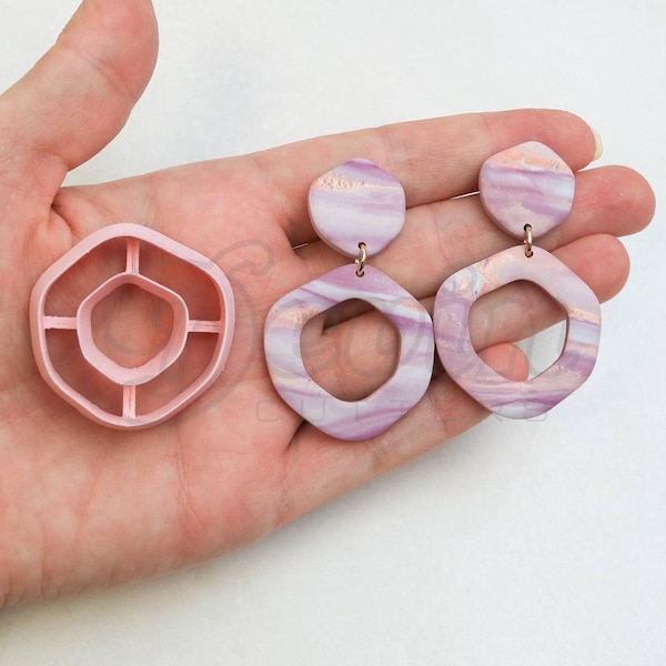 Organic circle donut polymer clay cutters - Polymer clay tools - 3d printed polymer clay cutters