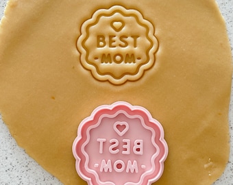Mother's day cookie cutter- Best mom Cookie cutter - Mother's day fondant stamp and cutter - Mother's day gift