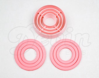 Circle donut embossed polymer clay cutters - Polymer clay tools - 3d printed polymer clay cutters