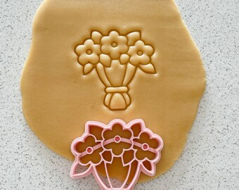 Spring flowers bouquet cookie cutter - Mother's day cookie cutter- Mother's day fondant stamp and cutter - Mother's day gift