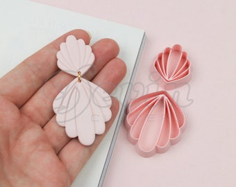 Seashell embossed polymer clay cutters - Polymer clay tools - 3d printed polymer clay cutters