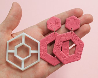 Hexagon donut polymer clay cutters - Polymer clay tools - 3d printed polymer clay cutters