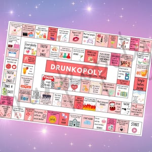 DRUNKOPOLY! Bachelorette Party Drinking Game, Bridal Party, Bridesmaid Gift, Bachelorette Party Game, Girls Night, Bridal Shower, Game
