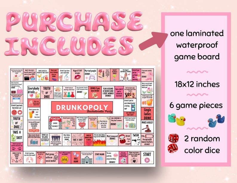 Drunkopoly Bachelorette Party Drinking Game image 3