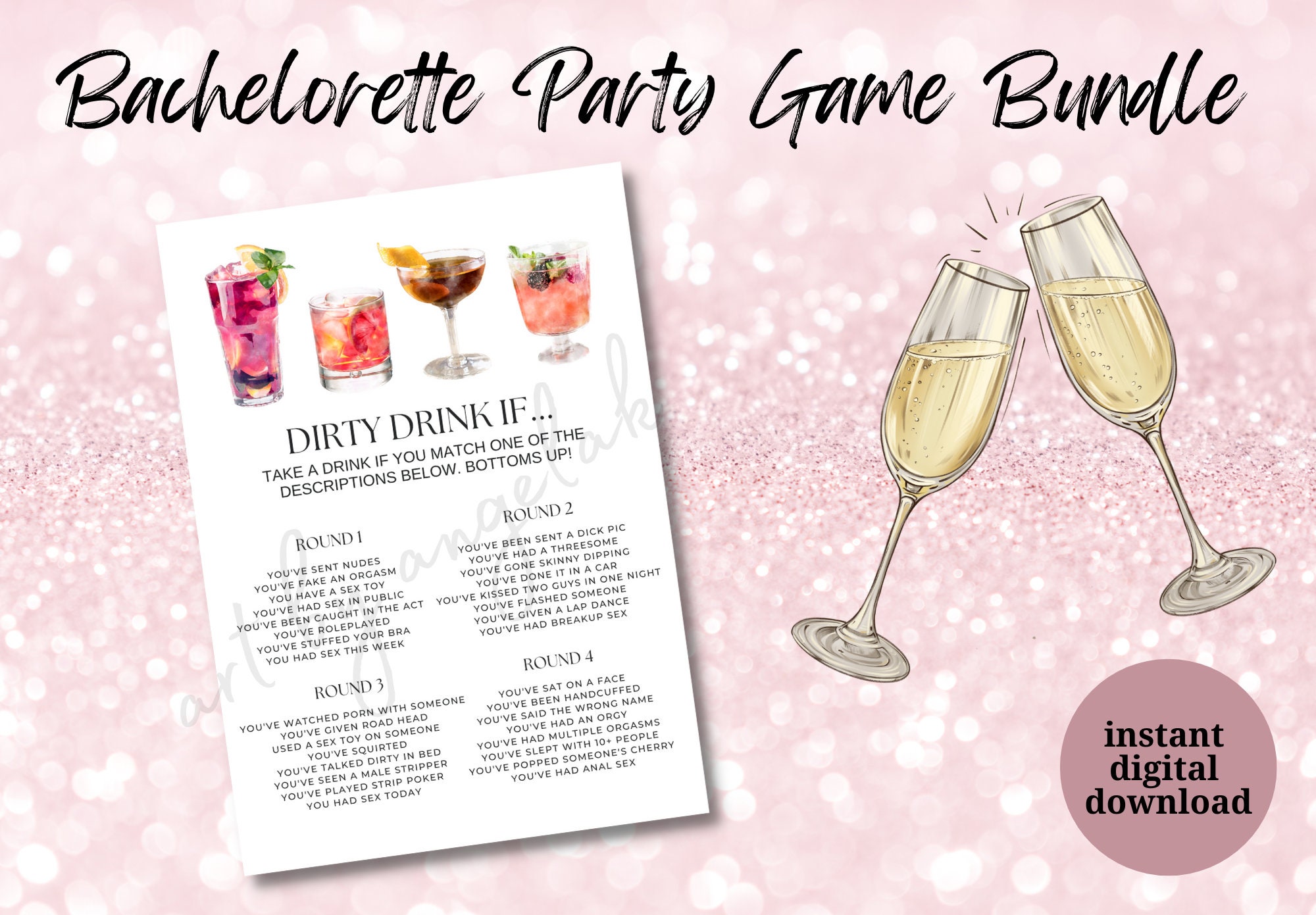 Bachelorette Party Games Printable Unique Designs Multipack - Etsy